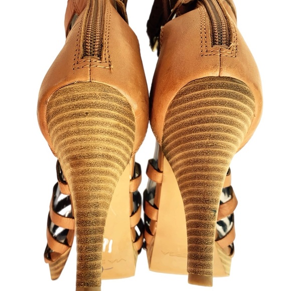Via Spiga Brown Tan Strappy Gladiator Heels Sz:7.5 - Picture 9 of 12
